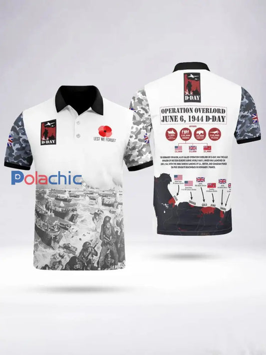 Polo à manches courtes D-DAY 81ST ANNIVERSARY pour homme Noir / S
