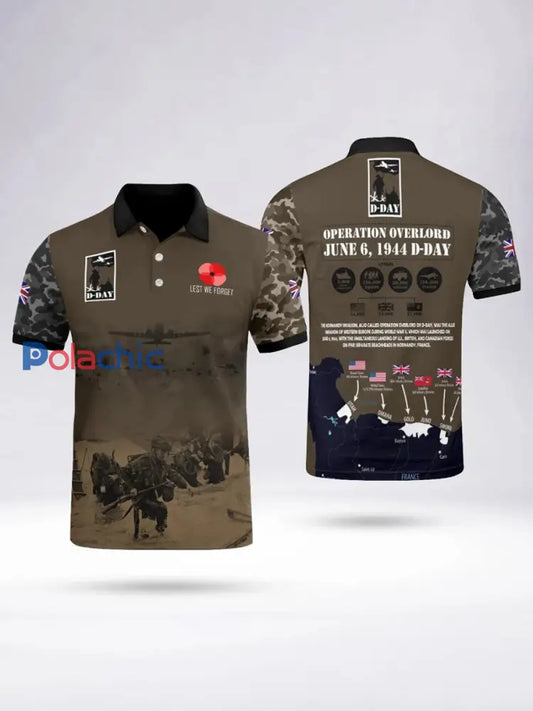 Polo à manches courtes D-DAY 81ST ANNIVERSARY pour homme Noir / S