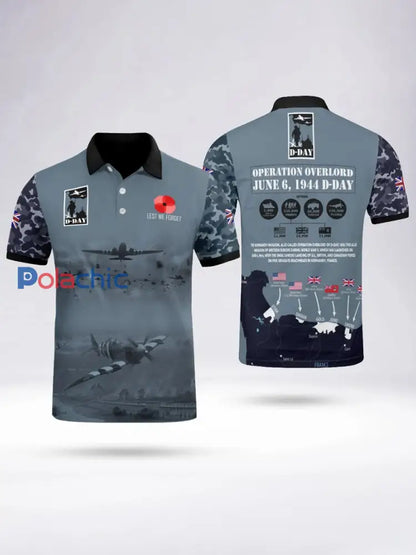 Polo à manches courtes D-DAY 81ST ANNIVERSARY pour homme Noir / S