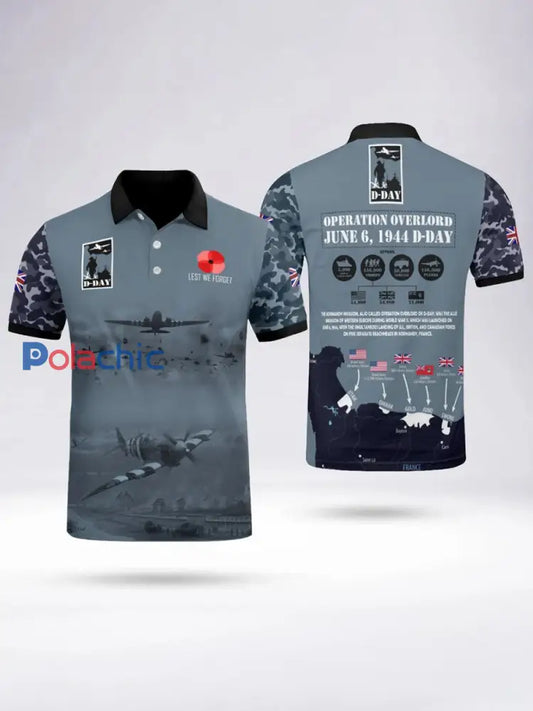 Polo à manches courtes D-DAY 81ST ANNIVERSARY pour homme Noir / S