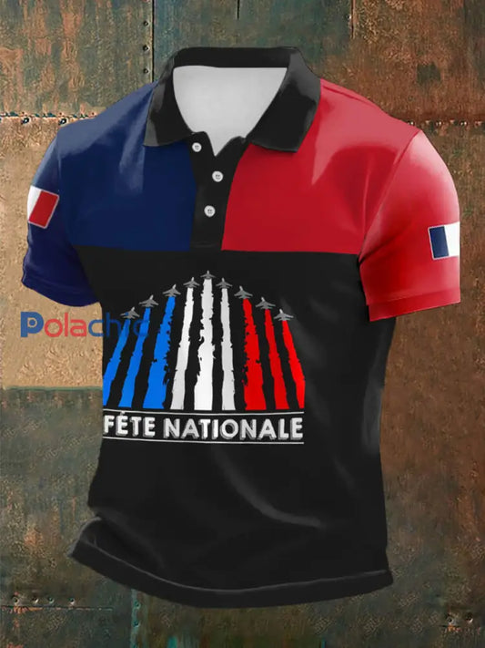 Polo à manches courtes imprimé Fete Nationale Homme comme image / S