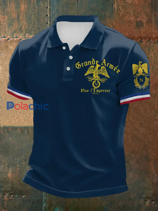 Polo à manches courtes imprimé Grande Armée Bleu Marine / S