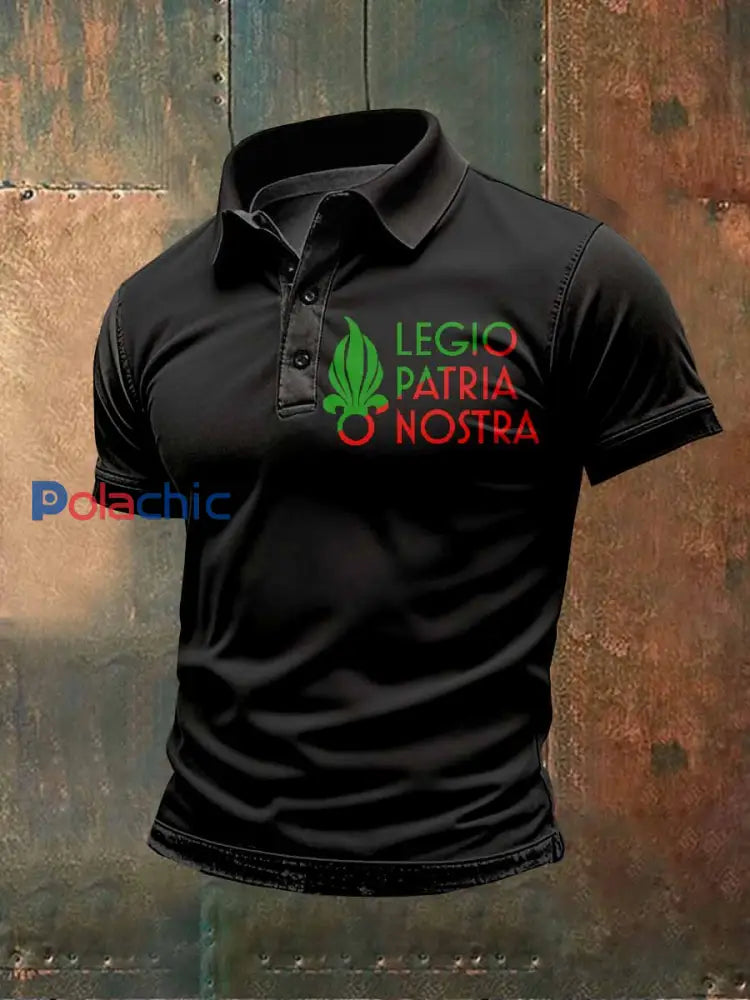 Polo À Manches Courtes Imprimé Légion Étrangère Pour Homme comme image / S