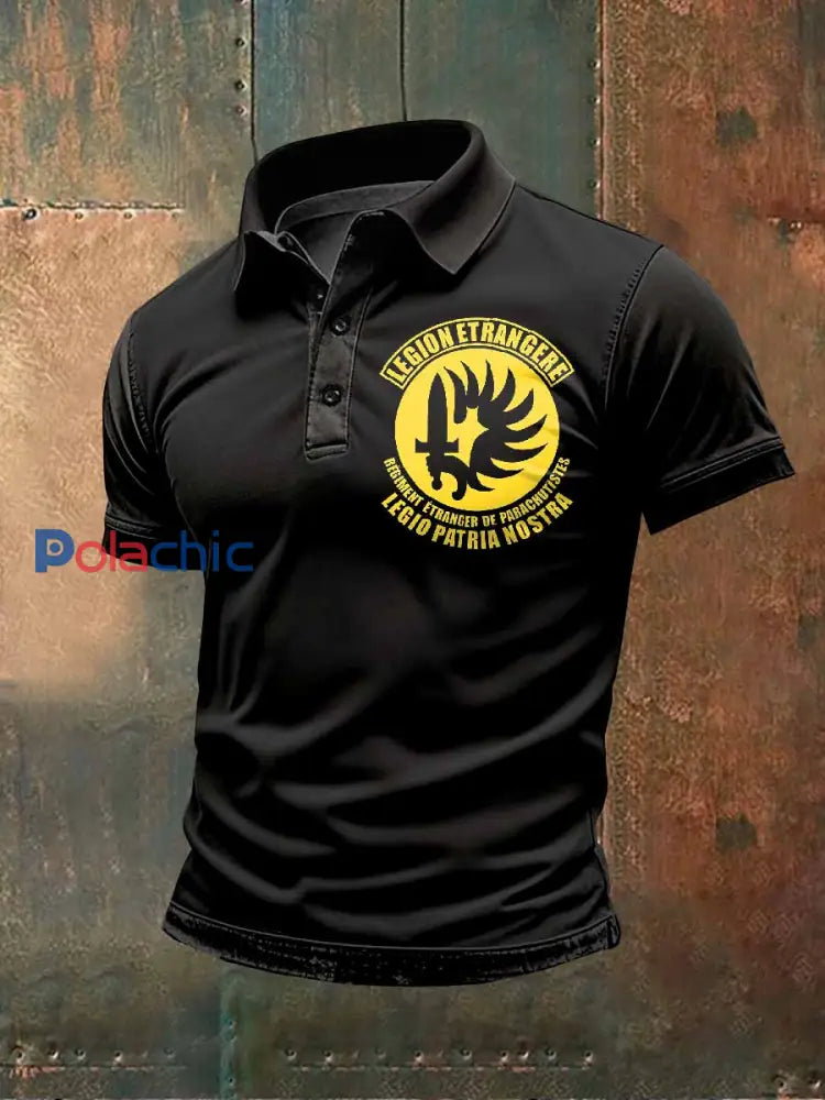 Polo À Manches Courtes Imprimé Légion Étrangère Pour Homme comme image / S