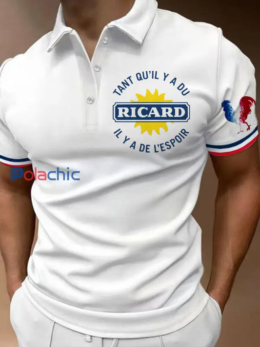 Polo à manches courtes Tant Qu’il Y A Du Ricard Homme Blanc / S