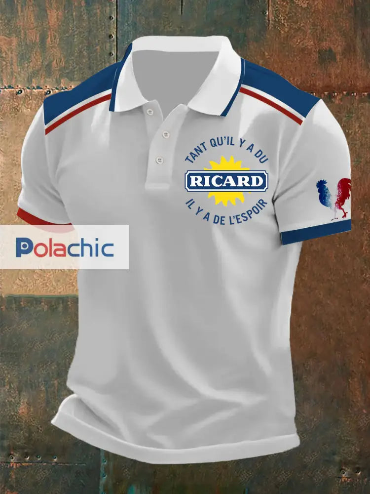 Polo à manches courtes Tant Qu’il Y A Du Ricard Homme Blanc / S