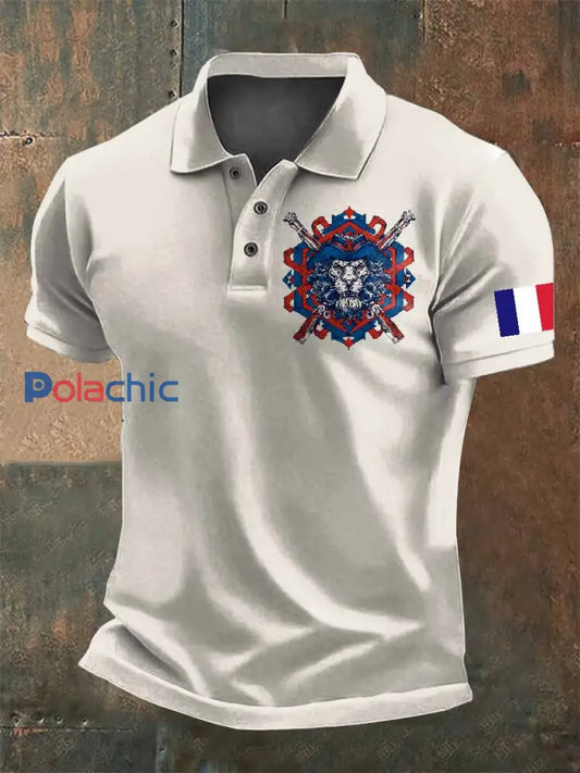 Polo Casual Imprimé Avec Motif Vintage comme image / S