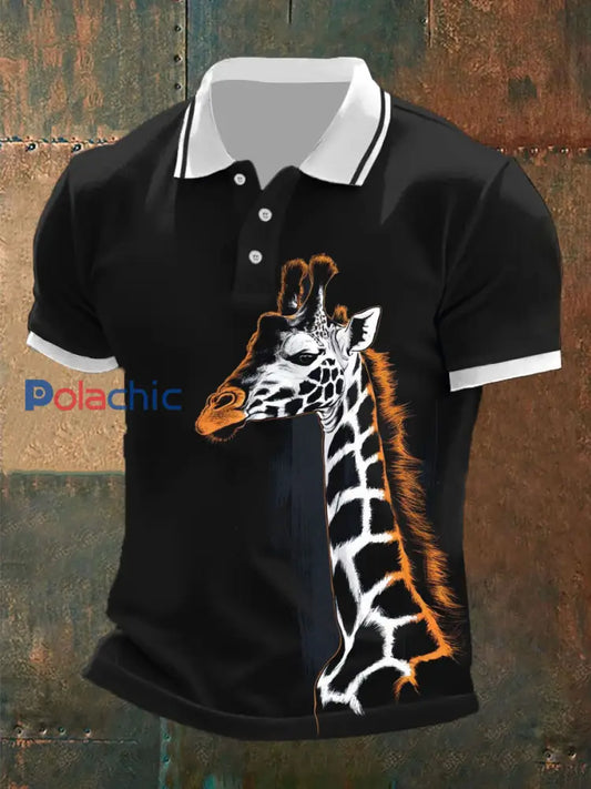 Polo décontracté à motif de zèbre vintage pour hommes A / S