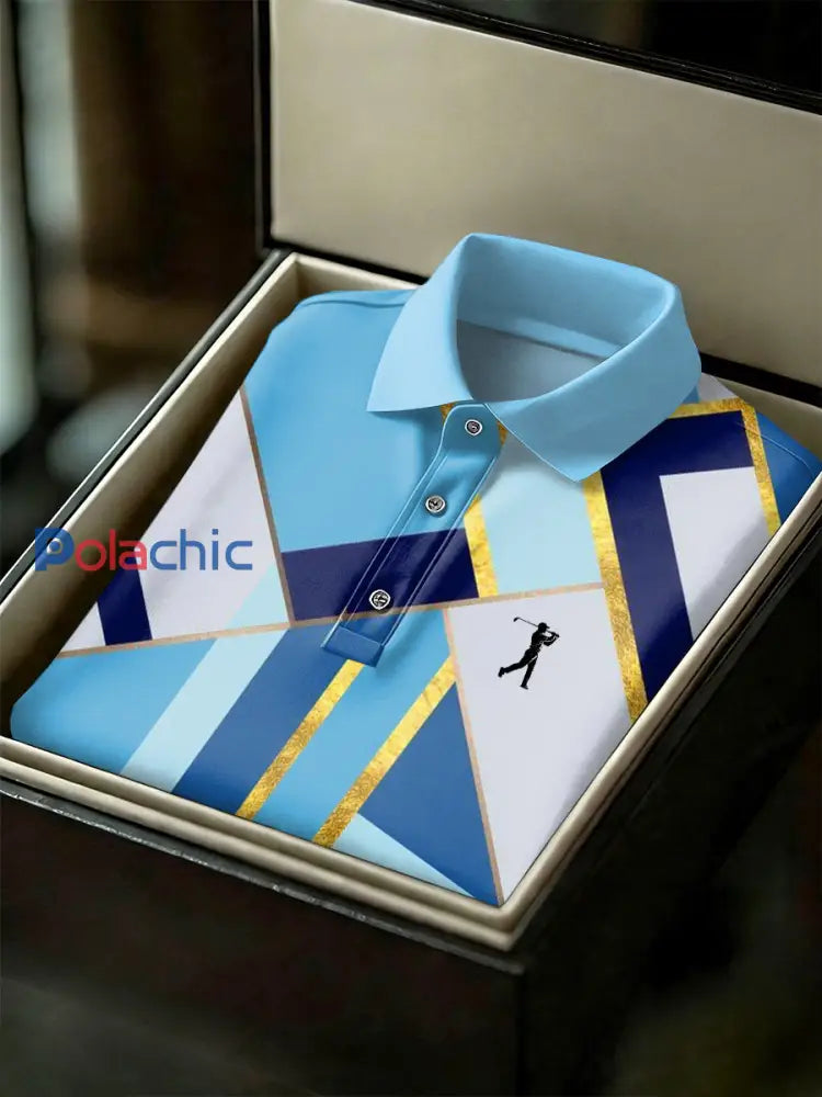 Polo décontracté imprimé de style d’affaires vintage pour hommes comme image / S