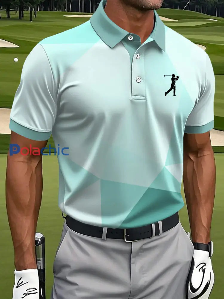 Polo décontracté imprimé de style d’affaires vintage pour hommes comme image / S
