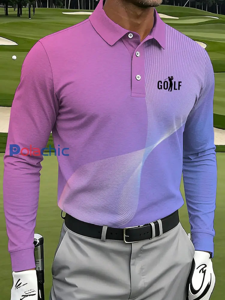 Polo décontracté imprimé de style d’affaires vintage pour hommes comme image / S