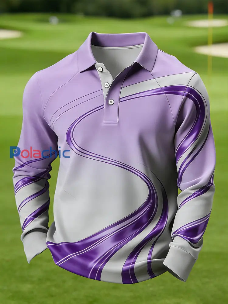 Polo décontracté imprimé de style d’affaires vintage pour hommes comme image / S