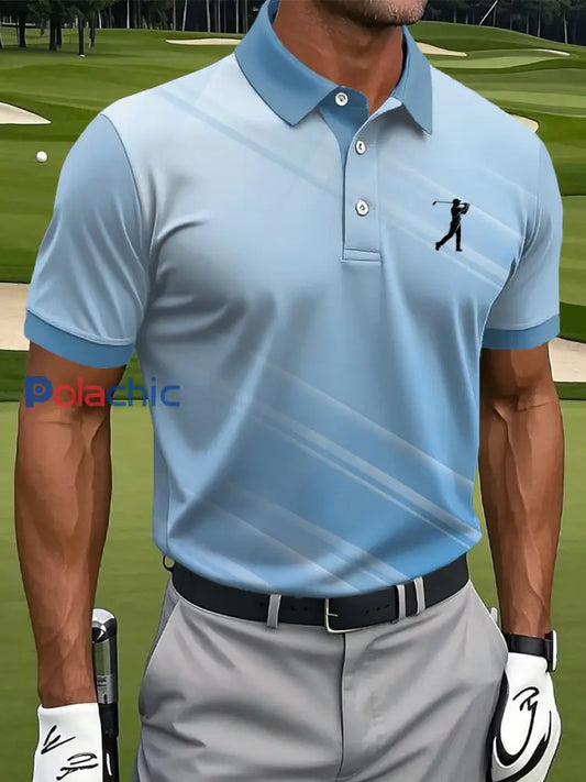Polo décontracté imprimé de style d’affaires vintage pour hommes comme image / S