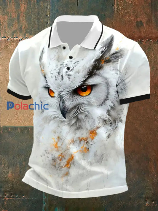 Polo décontracté motif hibou vintage pour hommes A / S