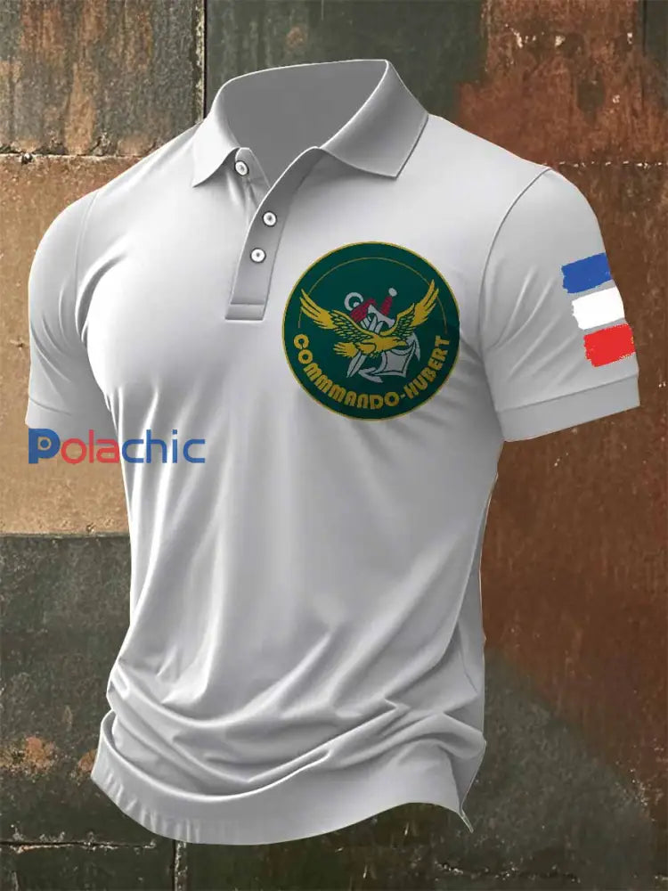 Polo Décontracté Vintage Français Forces Spéciales Imprimé comme image / S