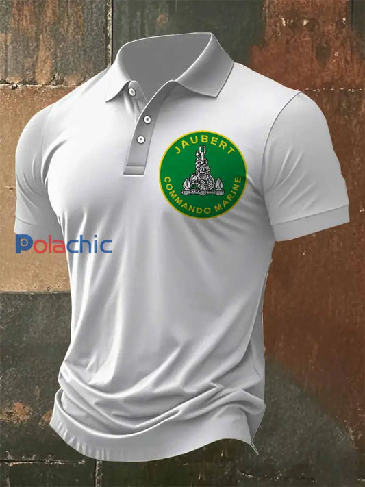 Polo Décontracté Vintage Français Forces Spéciales Imprimé comme image / S