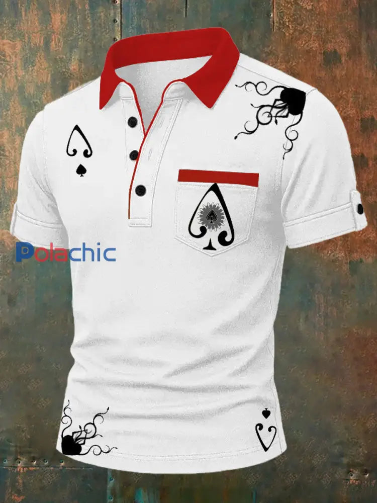 Polo décontracté Vintage Poker pour hommes A / S