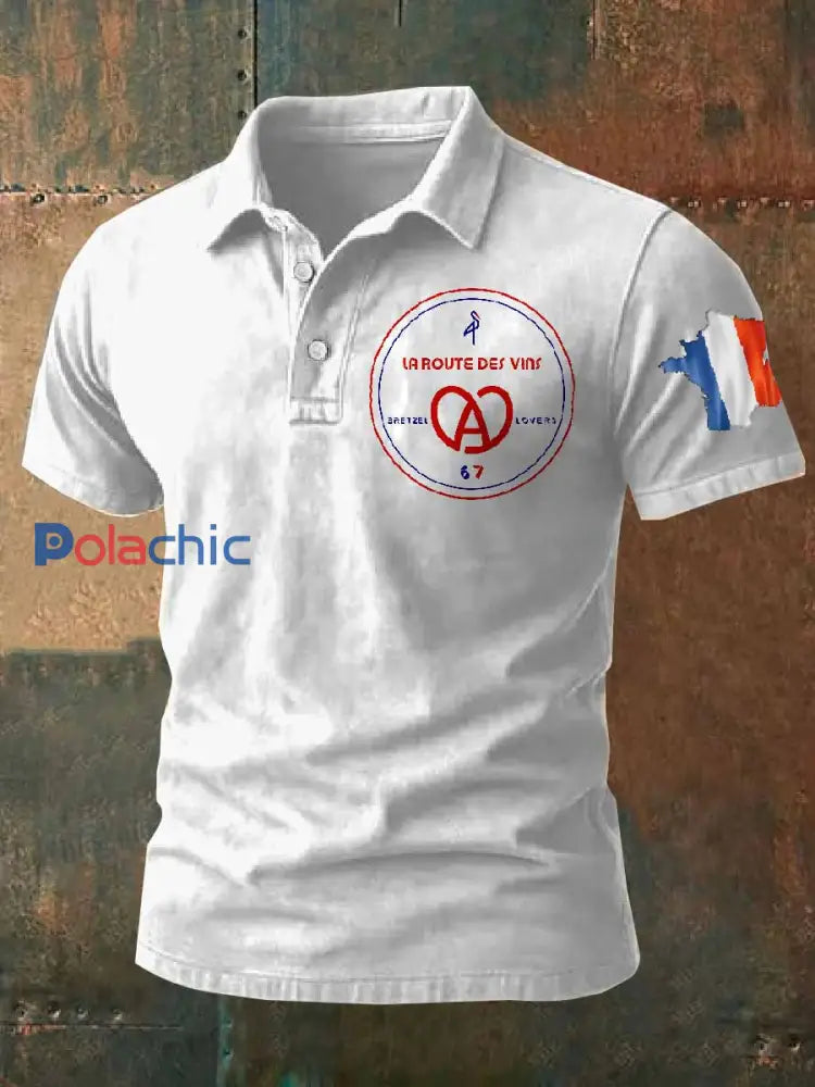 Polo Homme Vintage Imprimé Français comme image / S