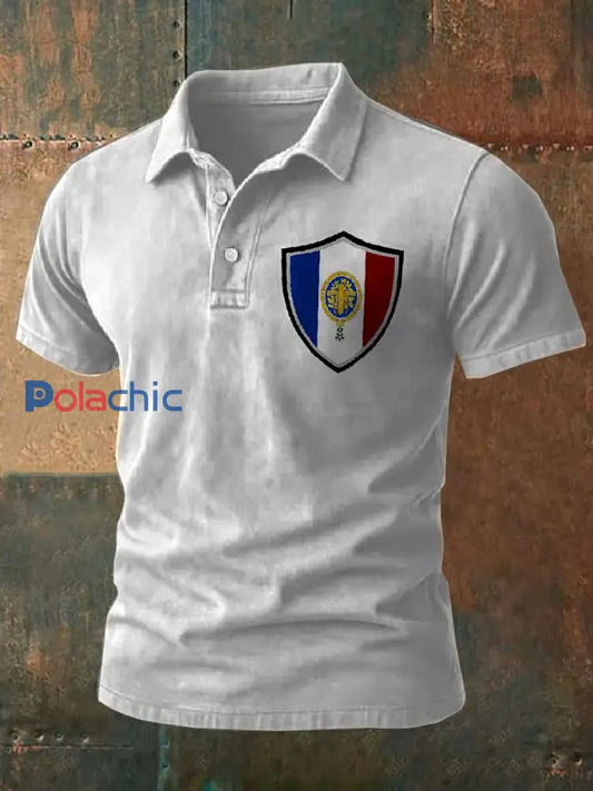 Polo Homme Vintage Imprimé Français comme image / S