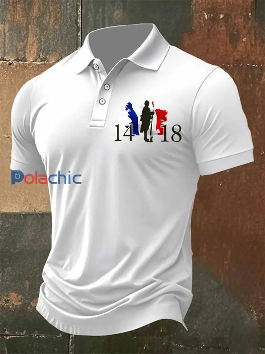 Polo Vintage Français Jour de l’Armistice Imprimé comme image / M