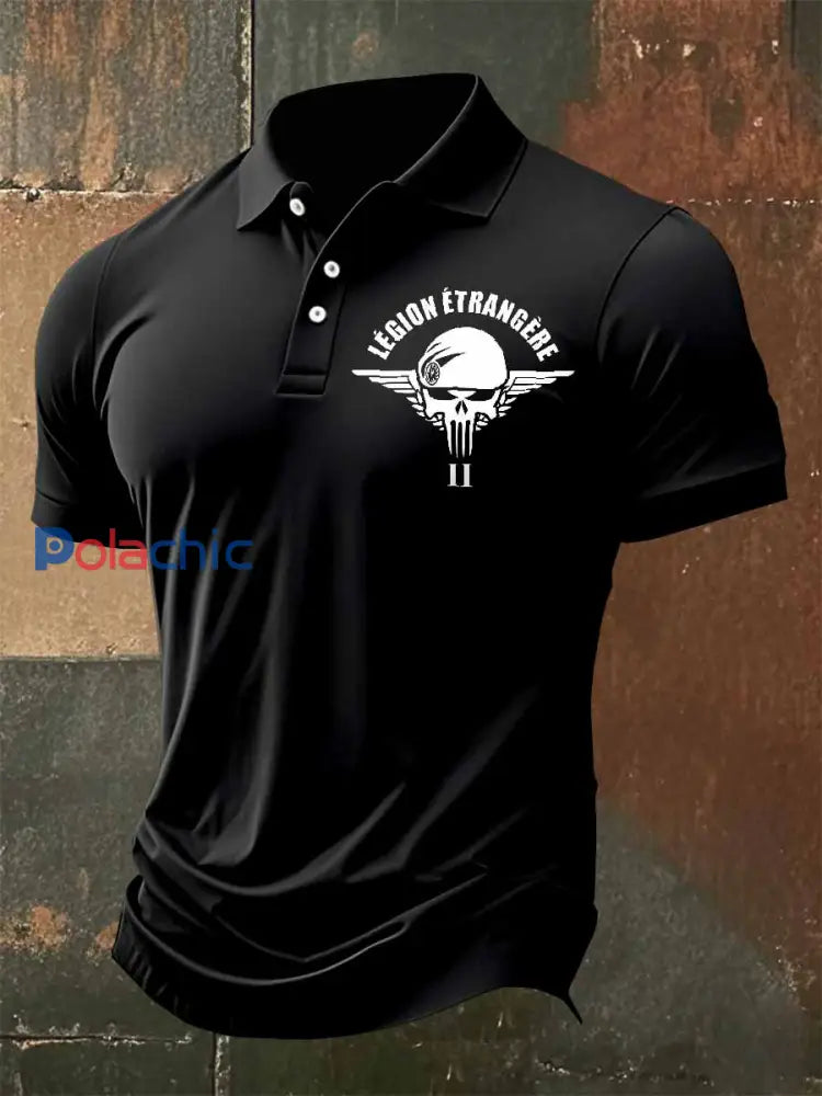 Polo Vintage Légion Étrangère Française Imprimé comme image / S