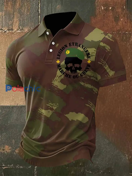 Polo Vintage Légion Étrangère Homme Imprimé comme image / S