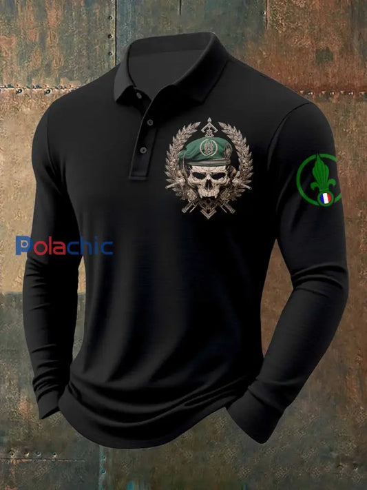 Polo Vintage Régiment Expatrié Imprimé comme image / S
