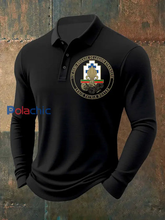 Polo Vintage Régiment Expatrié Imprimé comme image / S