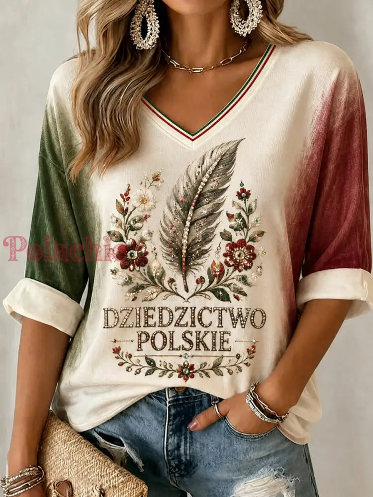 Polska W Sercu Dziedzictwo Kobiet Top - Jak na zdjęciu / S