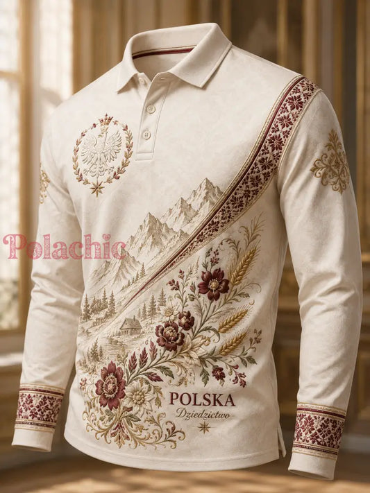 Polski koszulka polo z długim rękawem dla mężczyzn - A / S
