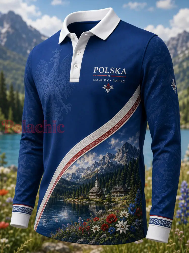 Polski koszulka polo z długim rękawem dla mężczyzn - A / S