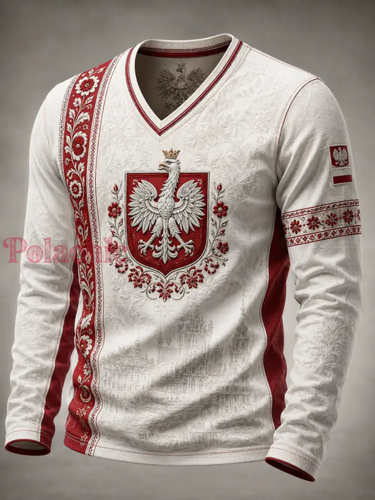 Polskie sztuka męski t-shirt z długim rękawem - A / S