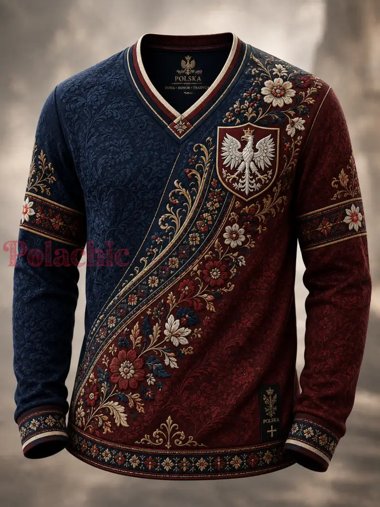 Polskie sztuka męski t-shirt z długim rękawem - A / S