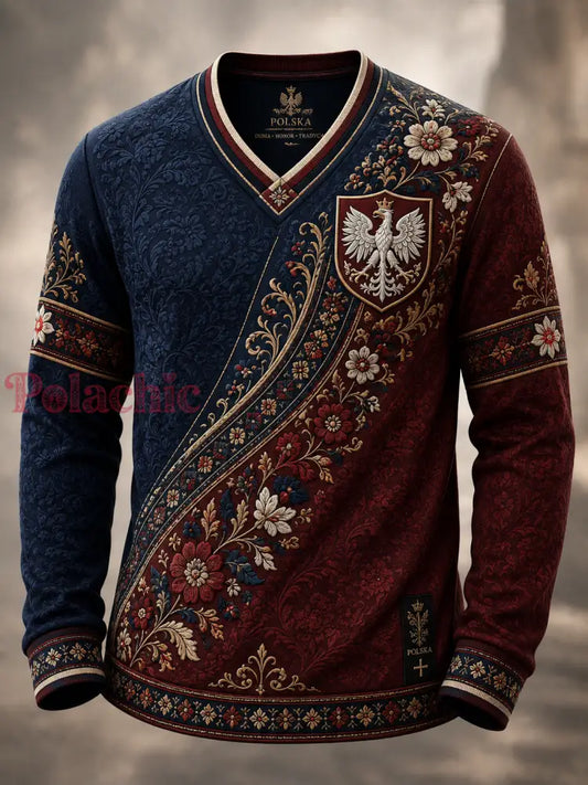 Polskie sztuka męski t-shirt z długim rękawem - A / S