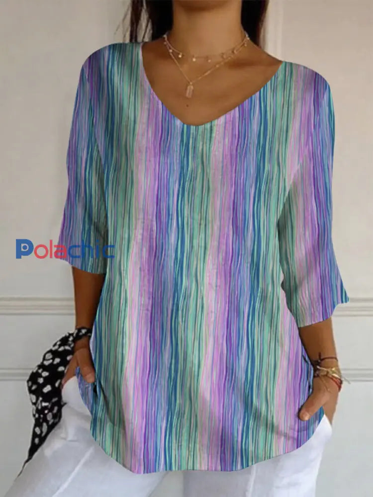 Prévention du suicide des femmes violet et sarcelle Art Print Mid Sleeve T-shirt comme image / S