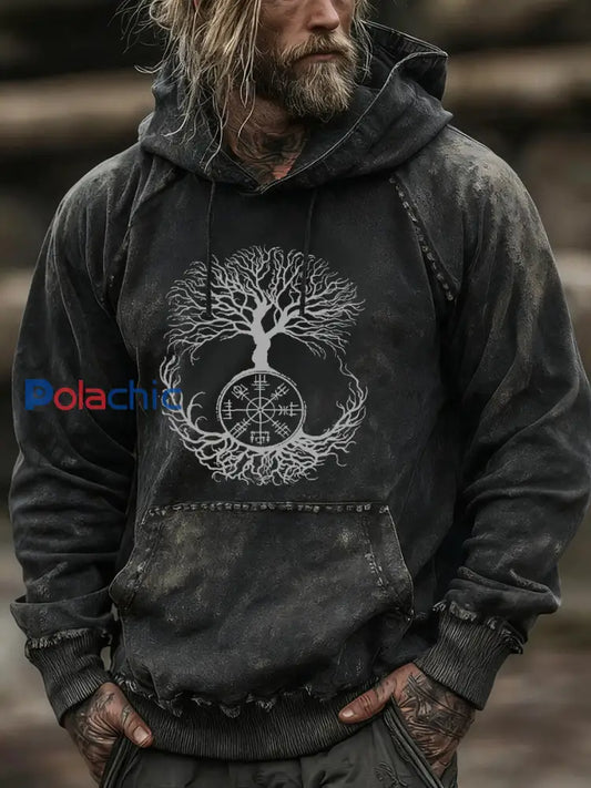 Pull à capuche avec poche pour homme Noir / S