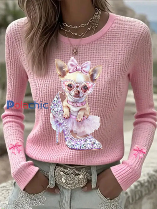 Pull commémoratif imprimé animal Fan Band Cancer du sein pour femmes A / S