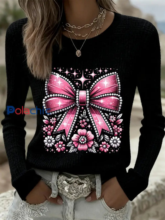 Pull commémoratif imprimé animal Fan Band Cancer du sein pour femmes A / S