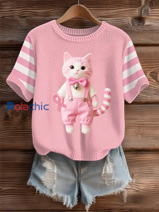 Pull Cozy Femme Rose Cancer Du Sein comme image / S