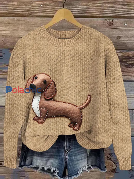 Pull décontracté à imprimé animal vintage pour femmes A / S