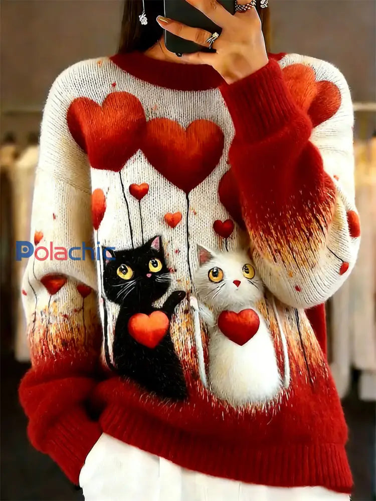 Pull décontracté à imprimé animal vintage pour femmes A / S