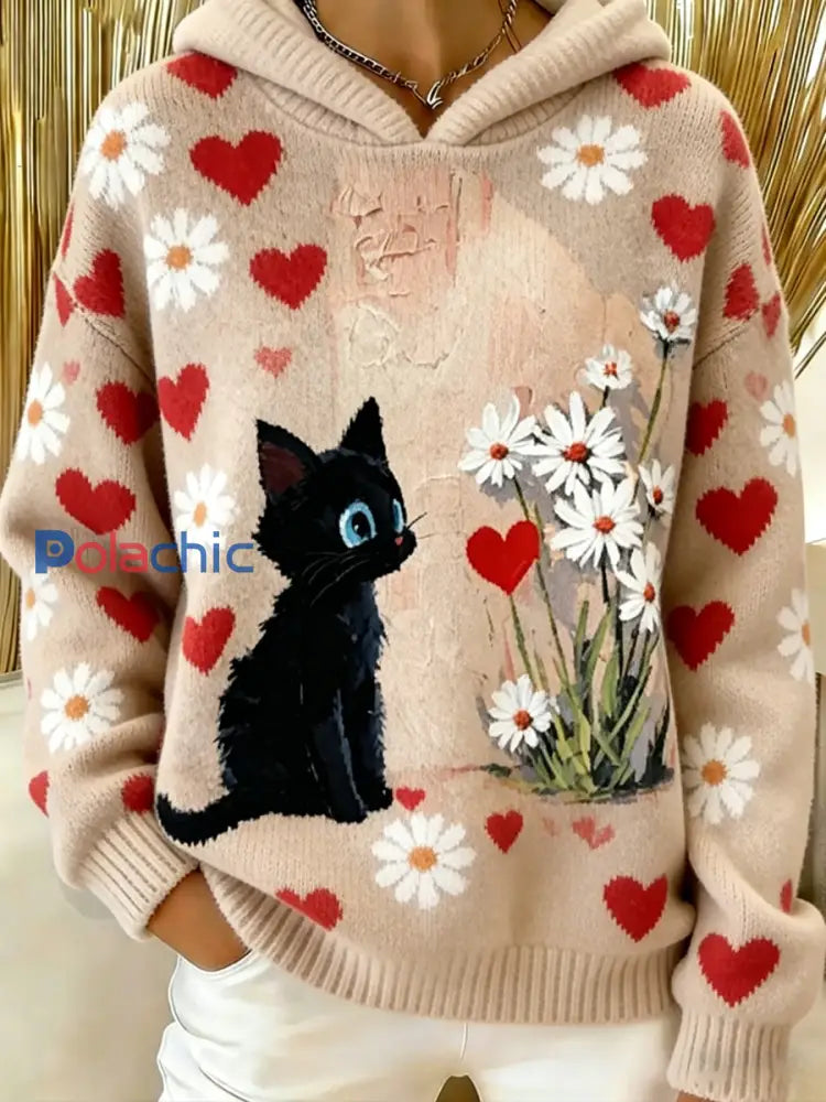 Pull décontracté à imprimé animal vintage pour femmes A / S