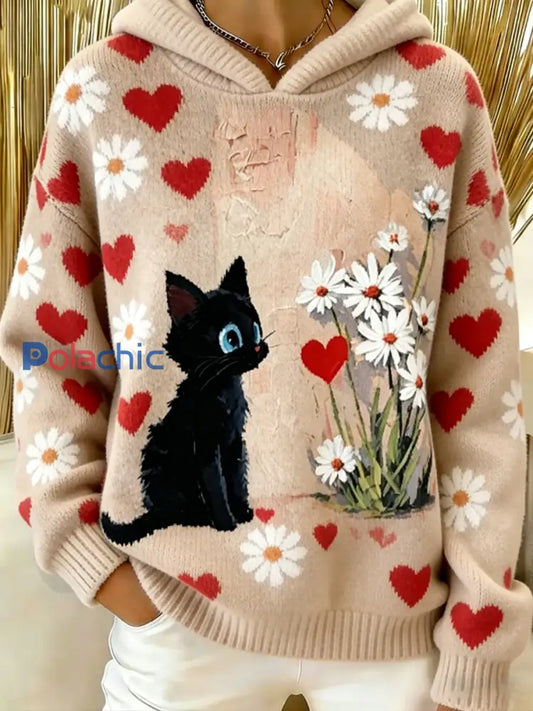 Pull décontracté à imprimé animal vintage pour femmes A / S