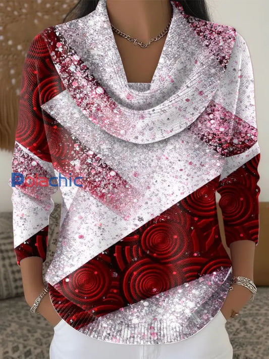 Pull décontracté à paillettes de Noël pour femmes Multicolore / S