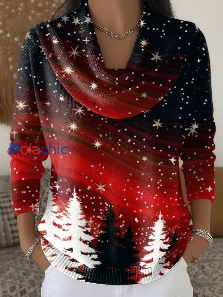 Pull Décontracté de Noël Bourgogne Femme Noir / S