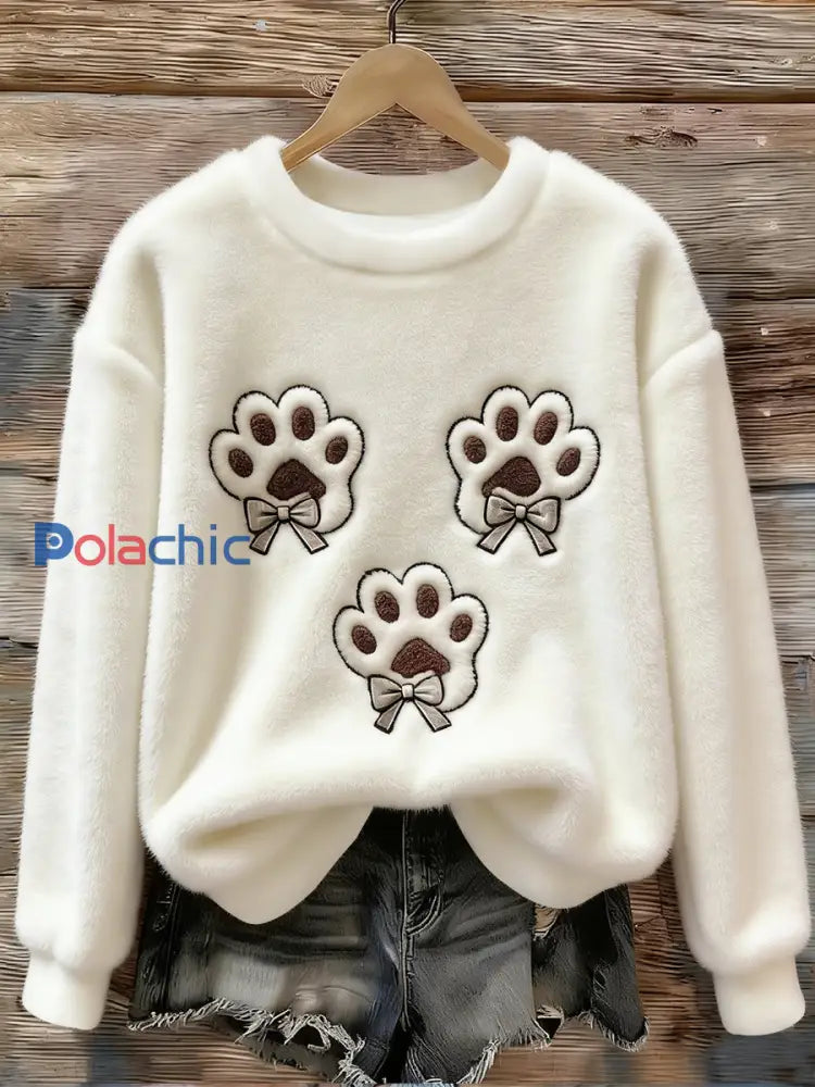Pull en flanelle à imprimé animal mignon pour femmes comme image / S