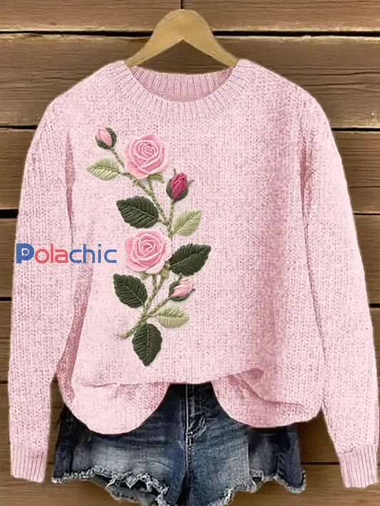 Pull Femme Rose Imprimé Floral A / S