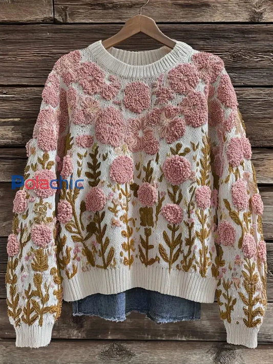 Pull Femme Rose Imprimé Floral A / S