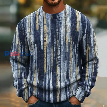 Pull Geometric Art Homme Bleu / S