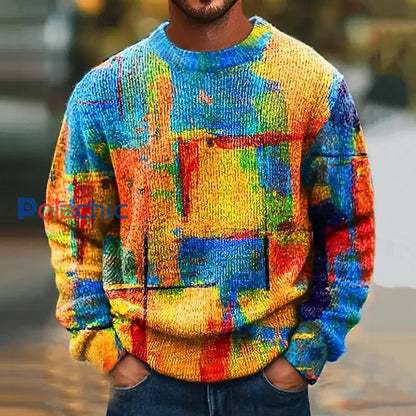 Pull Geometric Art Homme comme image / S